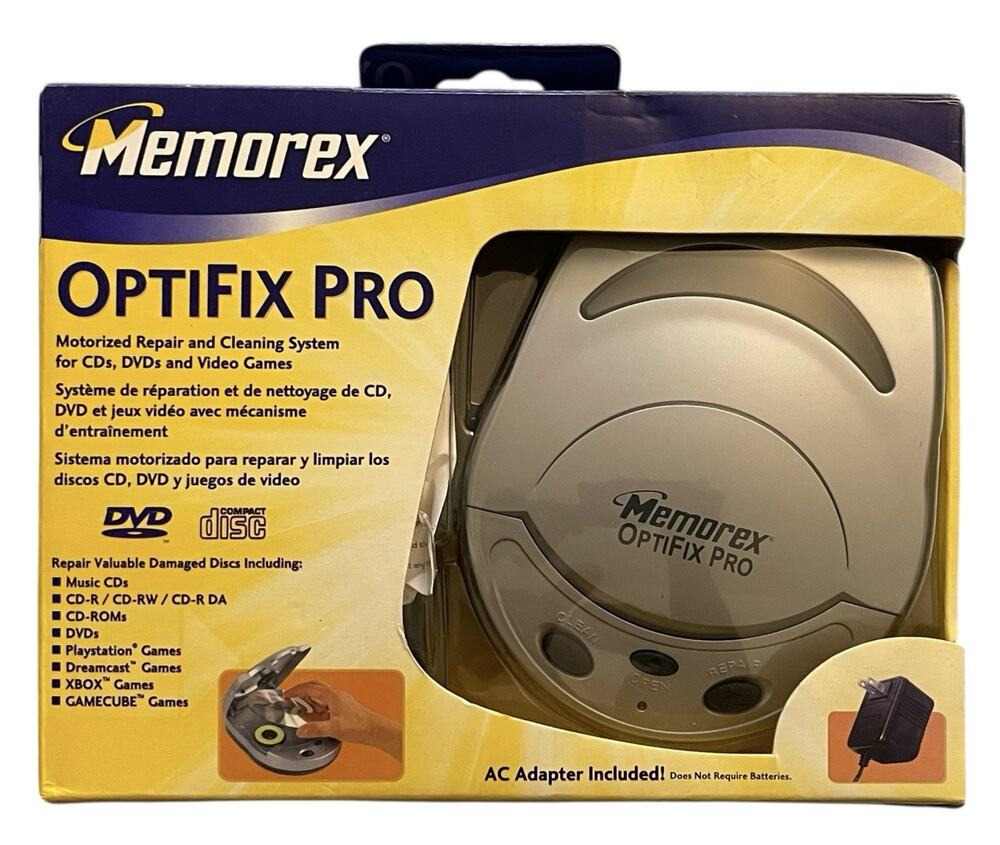 Memorex OptiFix Pro Clean Repair Kit Videogames, CDs, & DVDs Cleaning System NEW